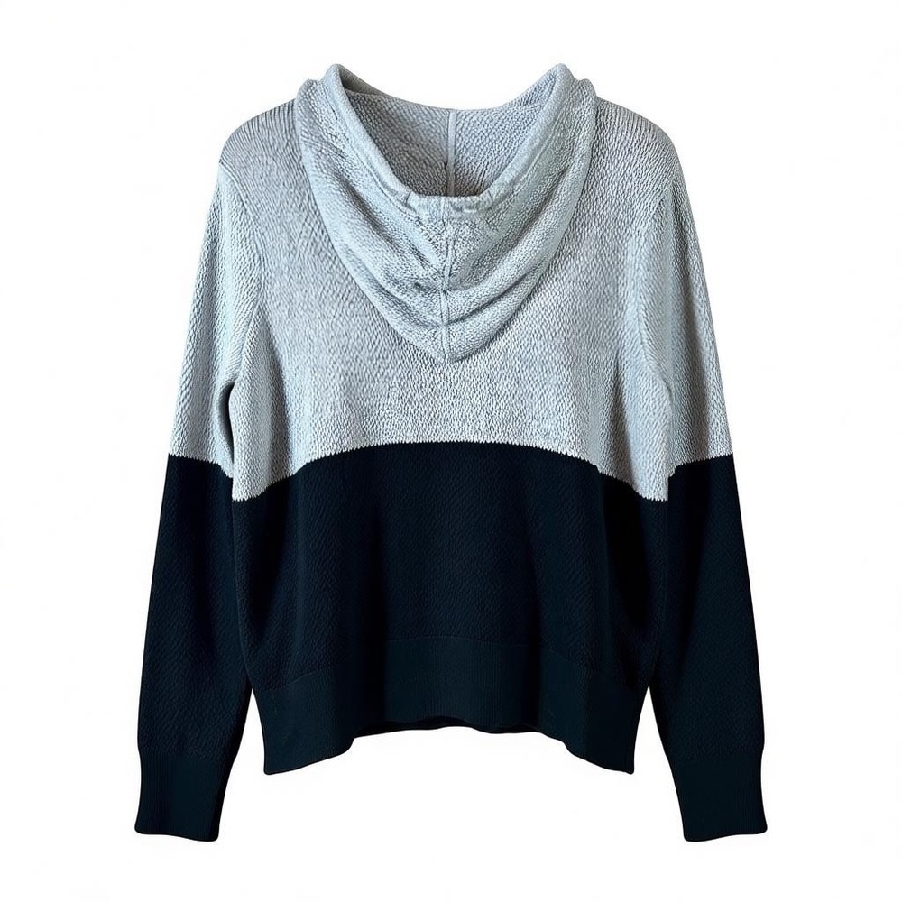 Banana Republic Colorblock Textured Knit‎ Hoodie Sweatshirt Womens Size L - Picture 2 of 6